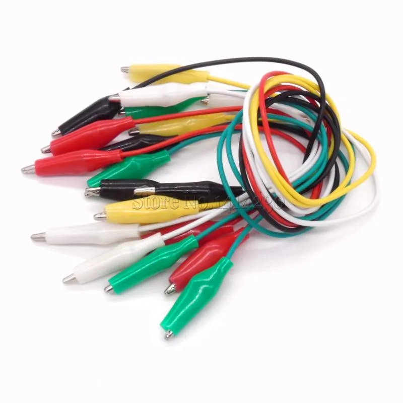

100pcs 5 colors 30cm length double-ended alligator clips jumper wire mini test clips DIY test cable test folder test hook clip