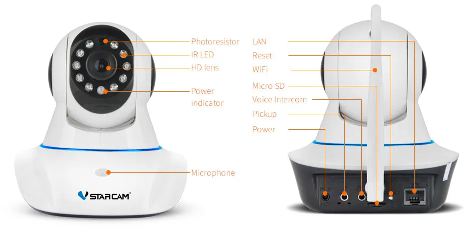 Оригинальная Vstarcam ip-камера 720P C7825WIP, Wi-Fi, камера наблюдения, камера безопасности, IR, ночное видение, PTZ, приложение, Мобильный просмотр, аудио, разговор