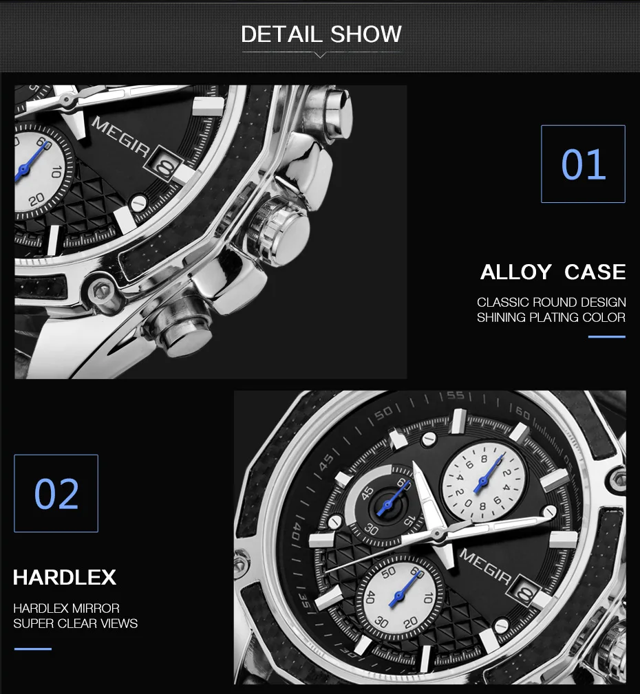 MEGIR, оригинальные мужские кварцевые часы, Топ бренд, военные часы, многофункциональные, хронограф, кожа, спортивные часы, Relogio Feminino