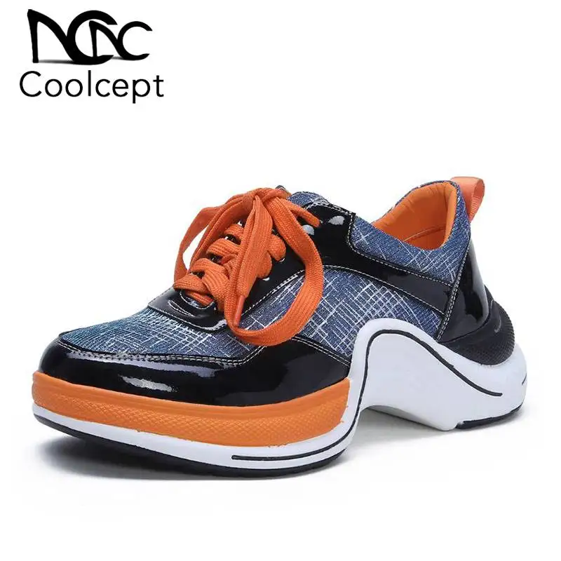 

Carzicuzin Young Ladies Spring Real Leather Vulcanized Shoes Women Party Club Summer Vacation Air Cushion Shoes Size 34-39