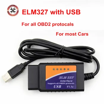 

2018 New Elm327 USB Obd2 Diagnostic Scanner Elm 327 V 1.5 USB Interface Auto Scanner Support All OBDII Protocols Free Shipping