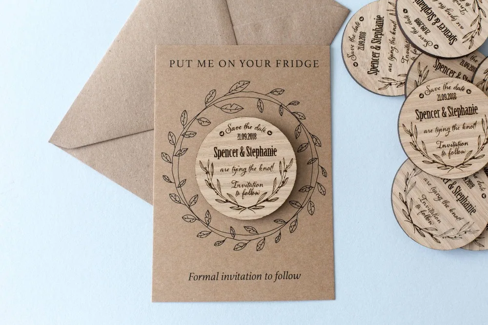  Personalized Wedding Save the Date  Custom Wedding Invitation Magnets rustic Magnet Set Wedding gif - 32951460332