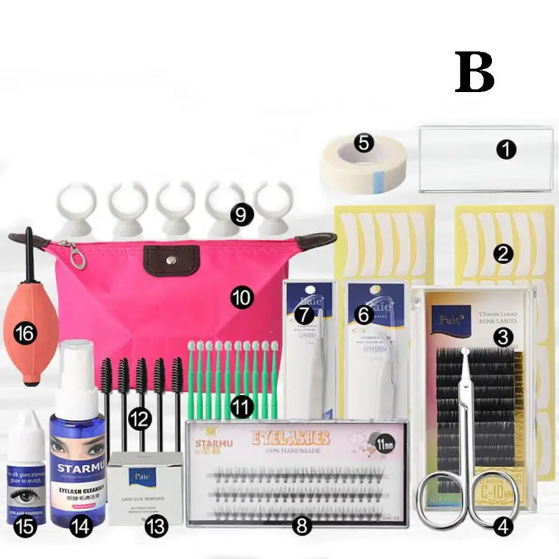 Инструмент для макияжа, накладные ресницы, клей, инструмент для прививки ресниц, набор инструментов, полный манекен, косметика для обучения, практический набор, макияж - Цвет: 2