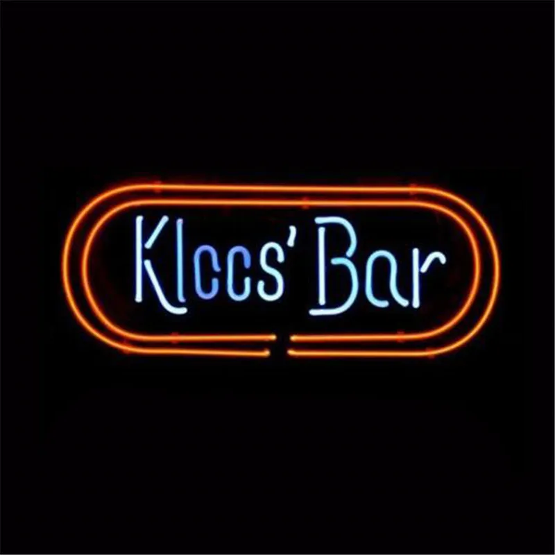 Неоновая вывеска для логотипа KLOOS BAR из настоящего стекла пивной бар дисплей