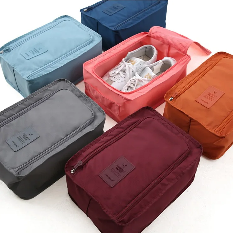 

Convenient Travel Storage Bag Nylon 6 Colors Double Layer Portable Organizer Bags Shoe Sorting Pouch multifunction