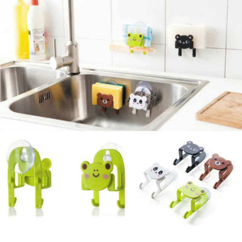 

Useful Suction Cup Sink Shelf Soap Sponge Drain Rack Kitchen Sucker Storage