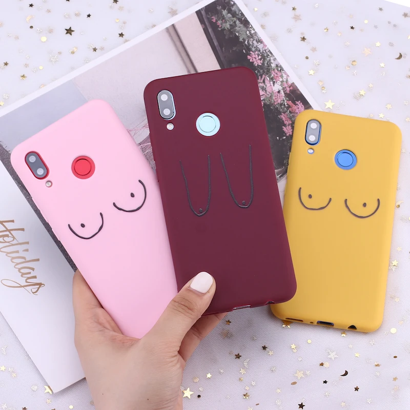 

For Xiaomi Mi Redmi Note 5 6 7 8 9 lite Pro Plus Girl Women Chest Nipple Crop Candy Silicone Phone Case Cover Capa Fundas Coque