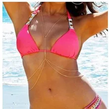 Tucai, простая цельная цепочка, двухслойная цепочка, ожерелье для тела, Женская цепочка для тела LST005