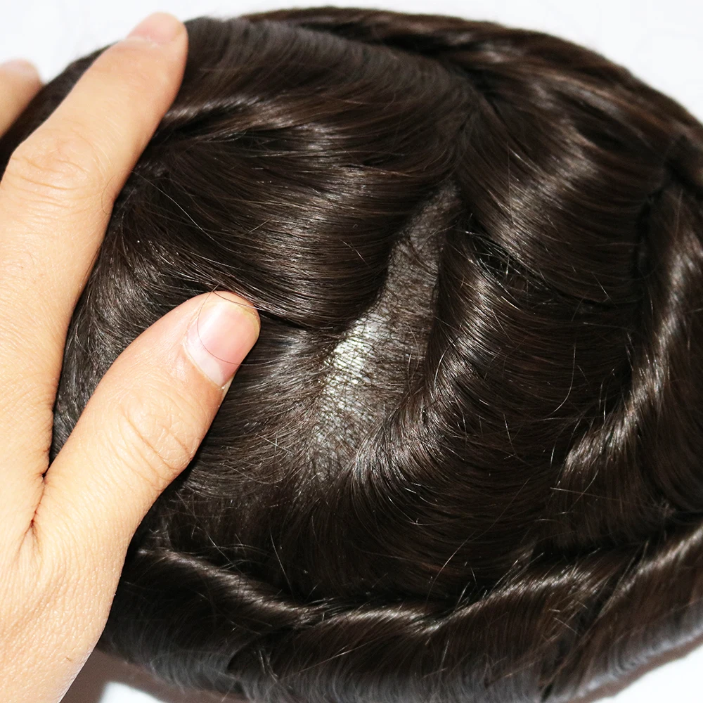 SimBeauty 0,03-0,06 мм ультра тонкий парик для мужчин замена волос системы человеческих волос с 1" x 8" Супер тонкая основа кожи