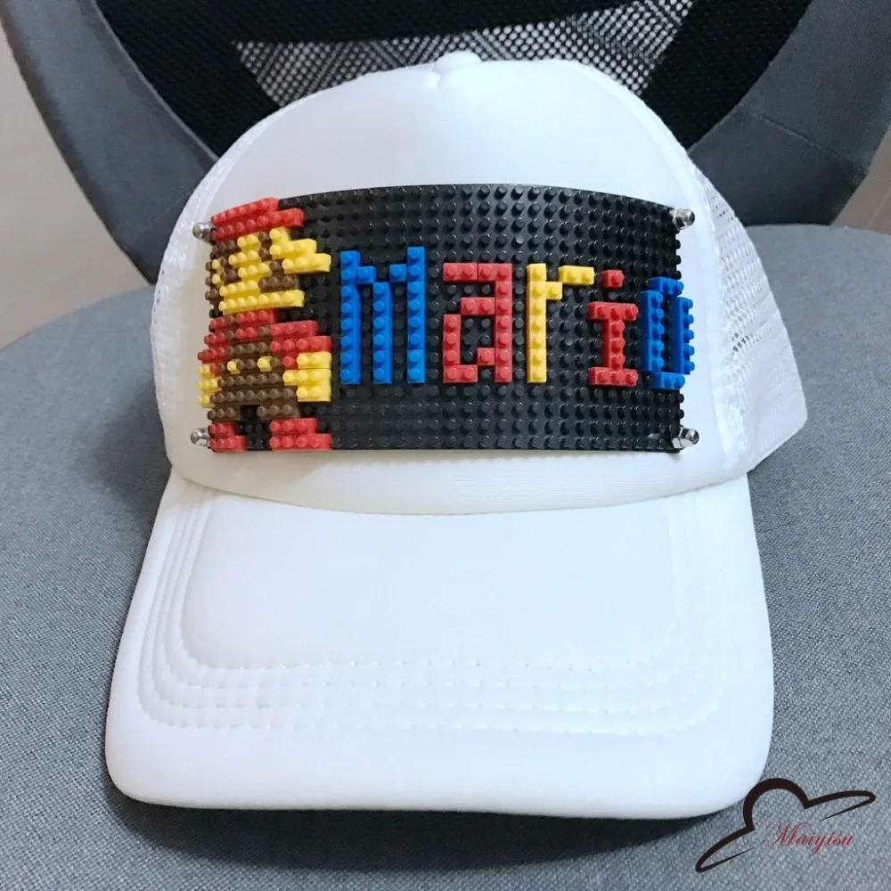 

Fashion Snapback Cartoon building block Summer Mesh Cap Baseball Caps For Women Man Sport Cap Unisex Bone Dropshipping
