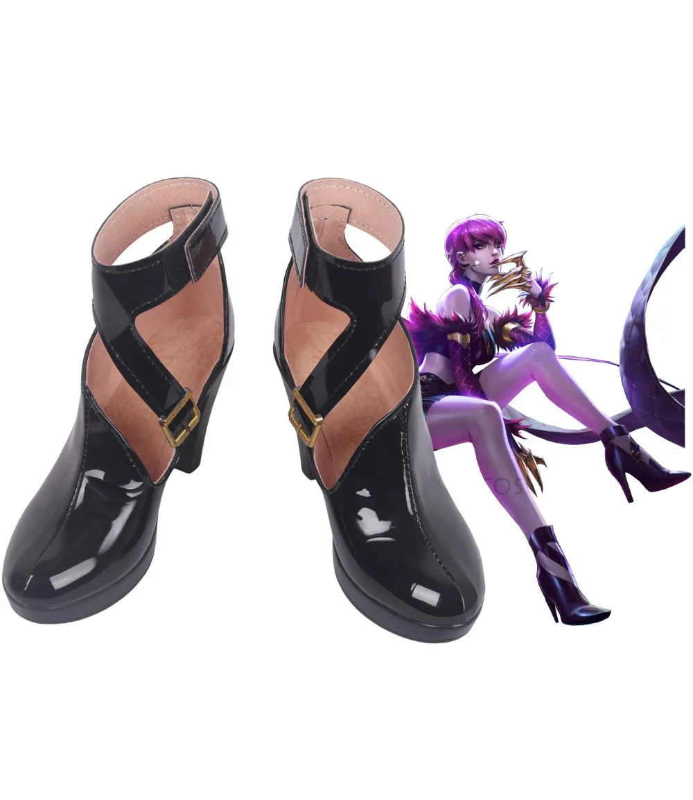 LOL KDA Evelynn Agony's Embrace/ботинки для костюмированной вечеринки Обувь черного цвета на