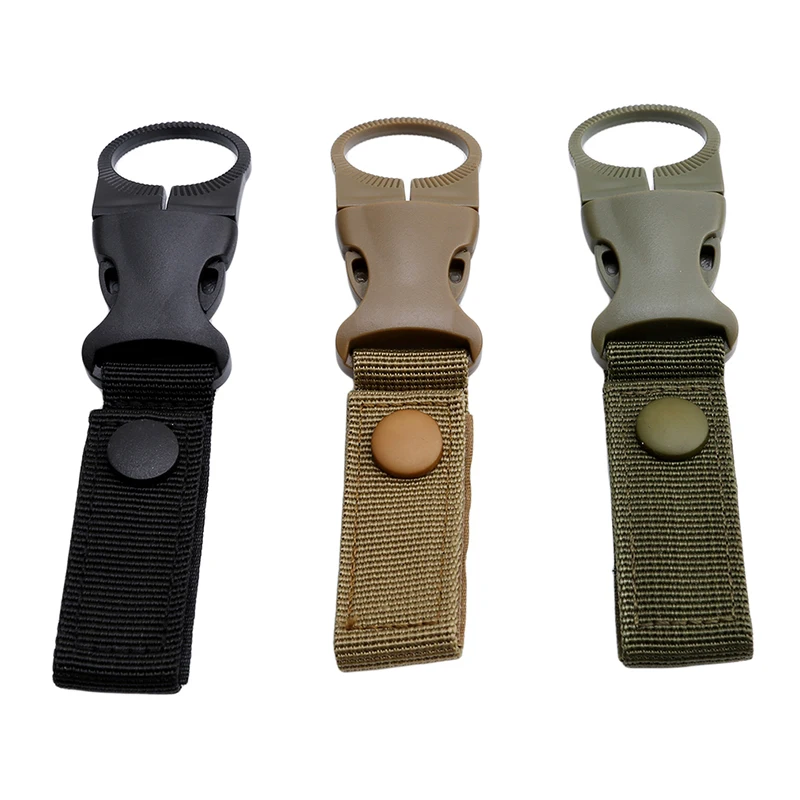 Outdoor Tactical Nylon bing Buckle Hook Water Bottle Holder Clip EDC