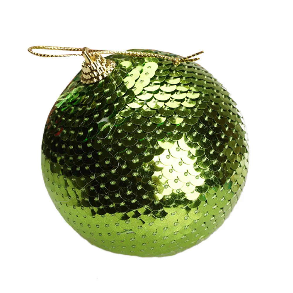 Декоративный шар 2019TOP рождественское, с блестками блестящие шары шарики орнамент с рождественской елкой украшения 8 см G90717 - Цвет: Green