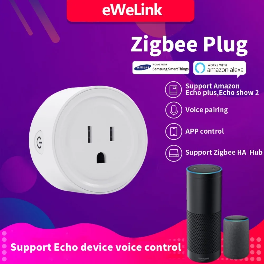 

Smart Socket WiFi Wireless APP Remote Control Timer Power Plug Smart socket mobile phone switch timing plug voice control US