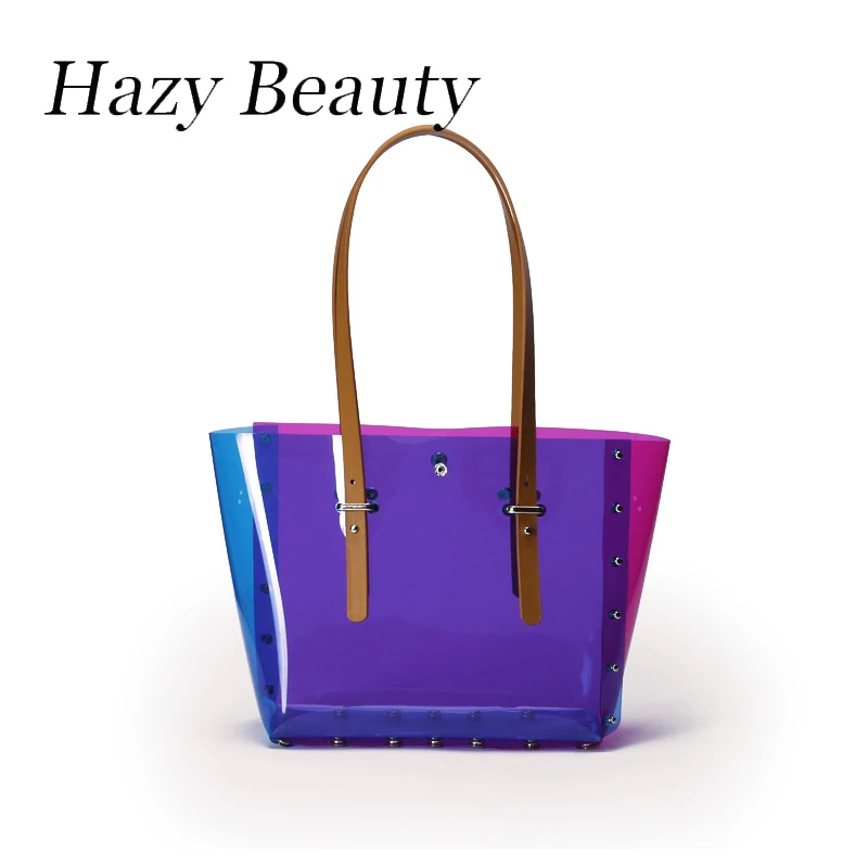 

Hazy beauty New spike women pvc handbag super chic lady shoulder bags easy matching DIY stitching bling tote really good DH816