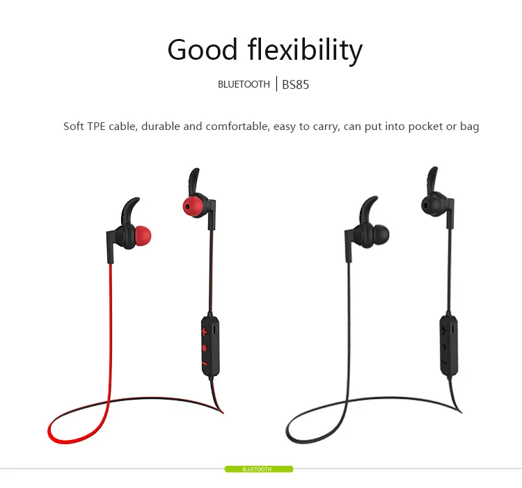 Langsdom Sports Bluetooth BS85 Wireless earphone with Microphone for iPhone xiaomi Samsung Mobile Phone Auriculare