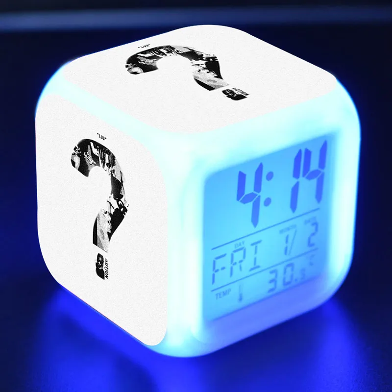 

XXXTentacion Figure Juguetes LED Alarm Clock Colorful Changing Touch Light Flashing Desk Decor Toys