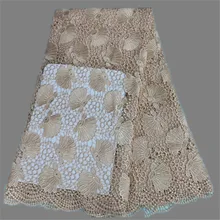 Heißer verkauf chemische Afrikanischen cord stoff Französisch guipure-spitze material für abendkleid EW51 (5 yards/pc)
