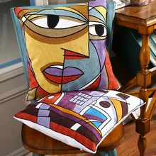 Modern minimalist abstract geometric hug pillowcase creative pillow pillow pillow waist sofa pillow pillowcase home decor creative abstract person portrayal pattern square shape flax pillowcase without pillow inner