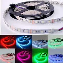 LED şerit 5050 DC12V esnek ışık 60LED/m 5 m/grup, RGB/Pembe//Mor/Buz Mavi 5050 LED Şerit