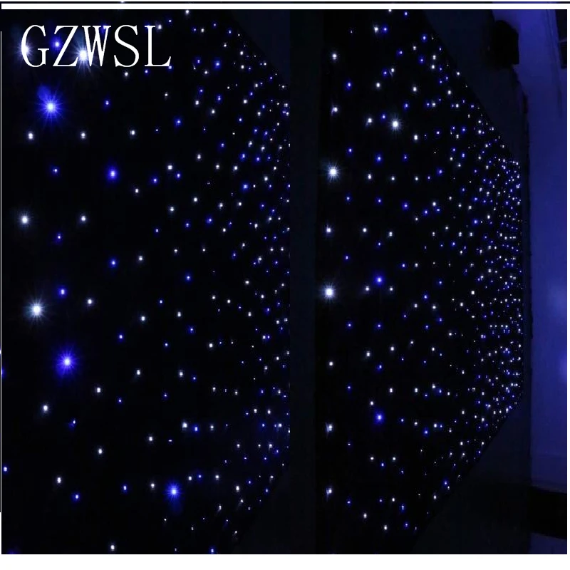 

Free Shipping Stage Backdrop 2*3m Bule & White Led Star Cloth