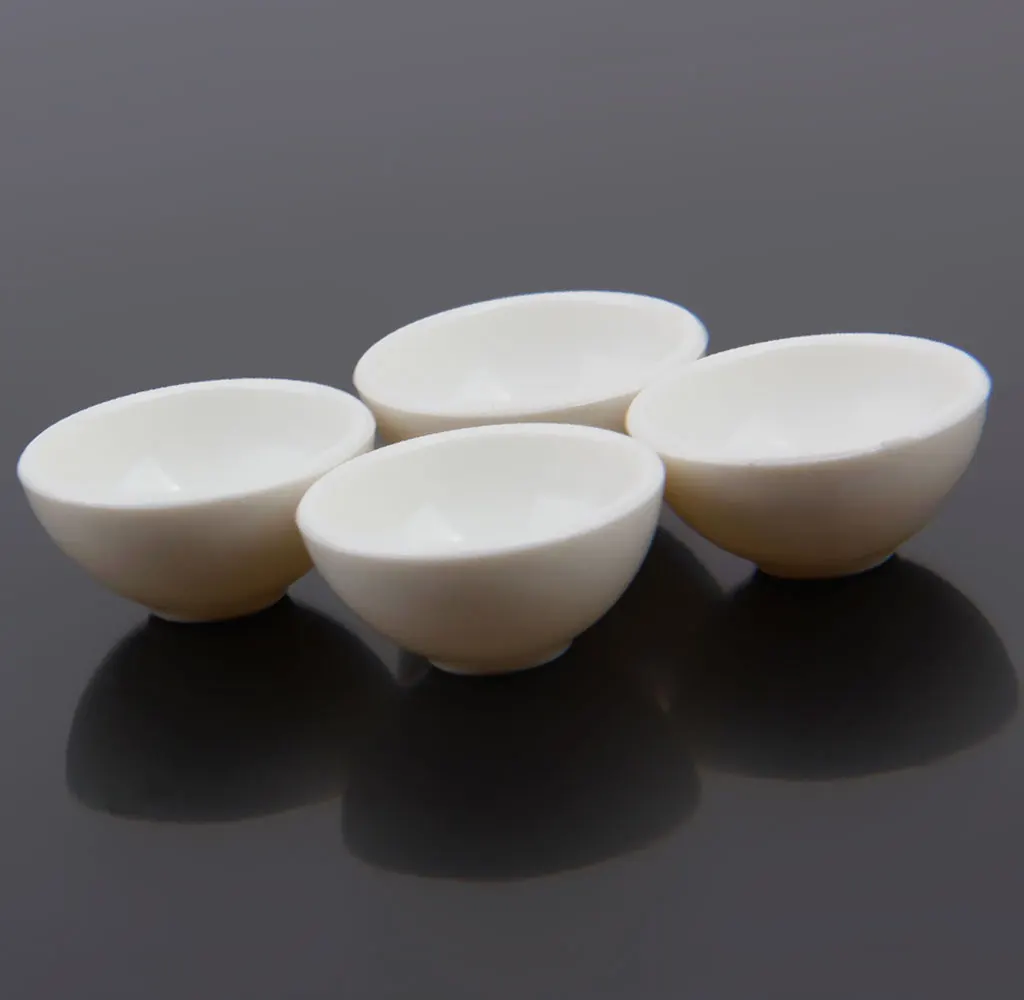 Set of 8pcs 1/12 Dollhouse Miniature White Bowls Dishes Plate Tableware Kit  with smooth surface  for your dollhouse