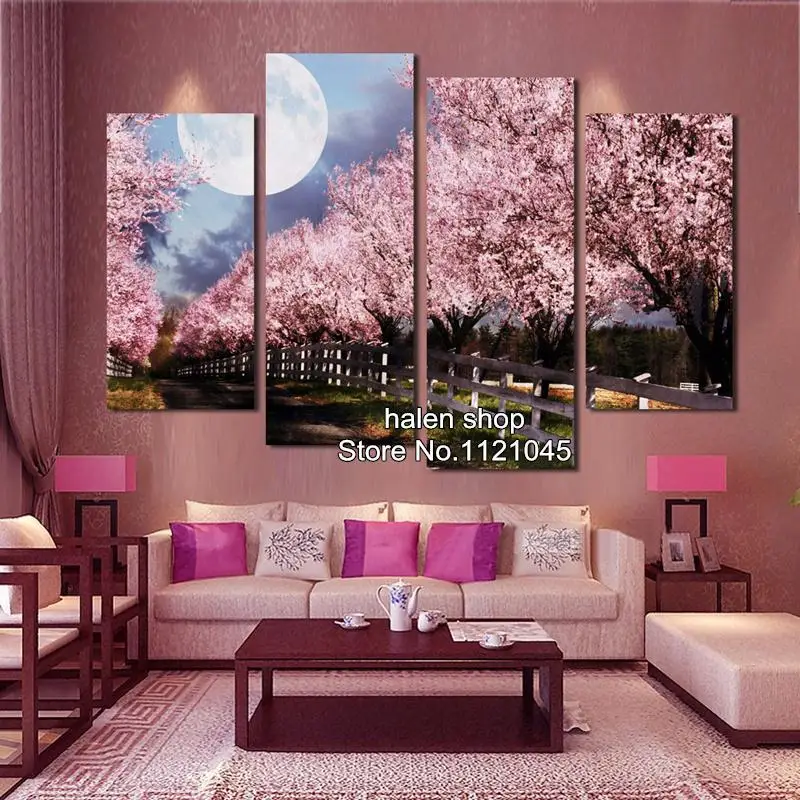 

3D DIY Diamond Painting square Mosaic Diamond Embroidery Full Needlework Cross Stitch Kit Home Decor Cherry trees 4pcs/set GT442