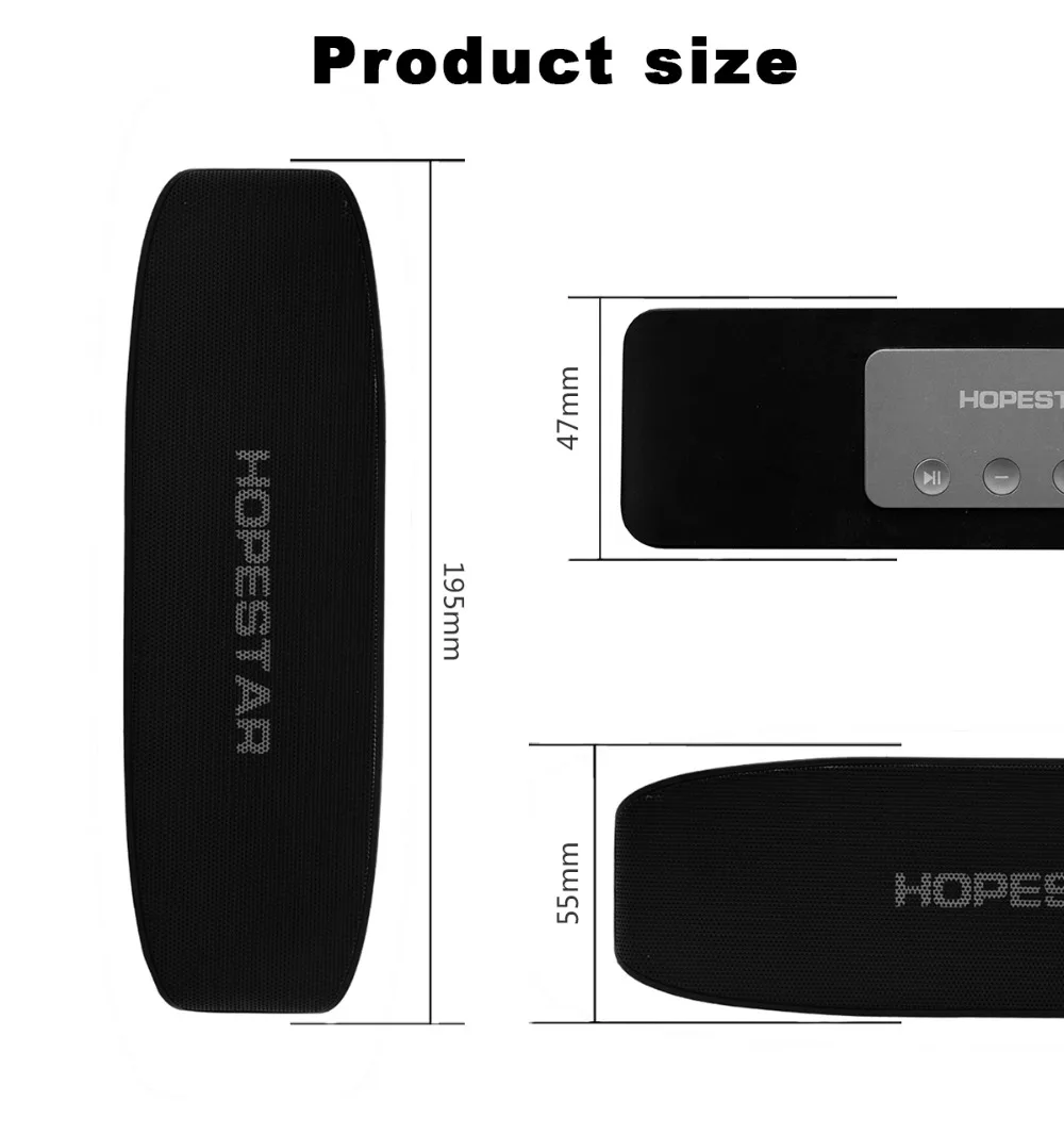 HOPESTAR H11 динамик fm-радио беспроводной громкий динамик стерео звук MP3 музыкальный плеер Поддержка tf-карты Мобильная мощность