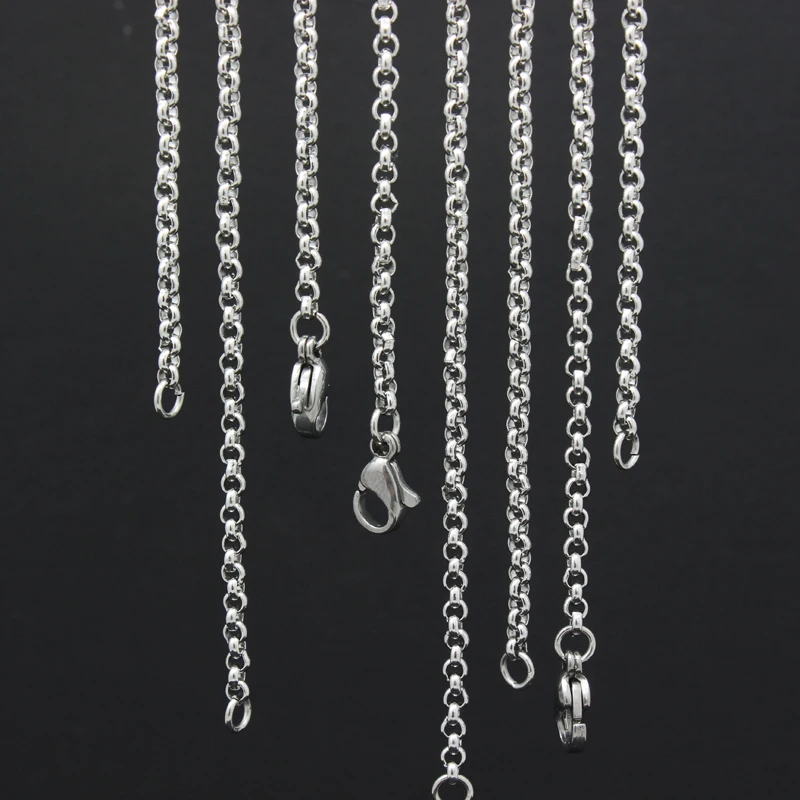 

Never Fade Stainless Steel Necklace Chain Women Men DIY Link Chain Necklace With Lobster Clasps 10pcs/lot