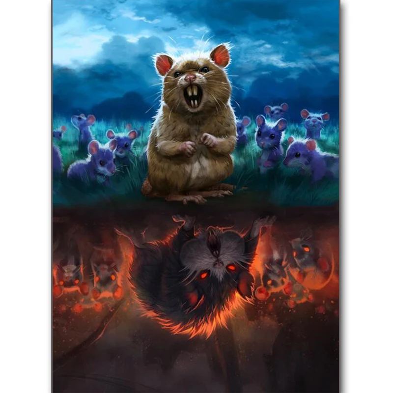 

Full Square / Round Diamond 5D DIY Diamond Picture Rat and Wolf Picture 3D Animal Reflection Diamond Embroidery Cross Embroidery