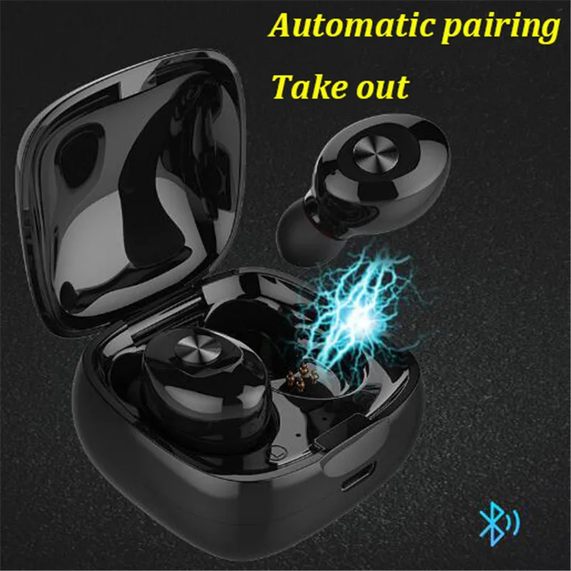 

TWS V5.0 Bluetooth Earphone 3D True Wireless Stereo Earbuds with Mic Portable Deep Bass Sound Cordless Dual Headset for Iphone