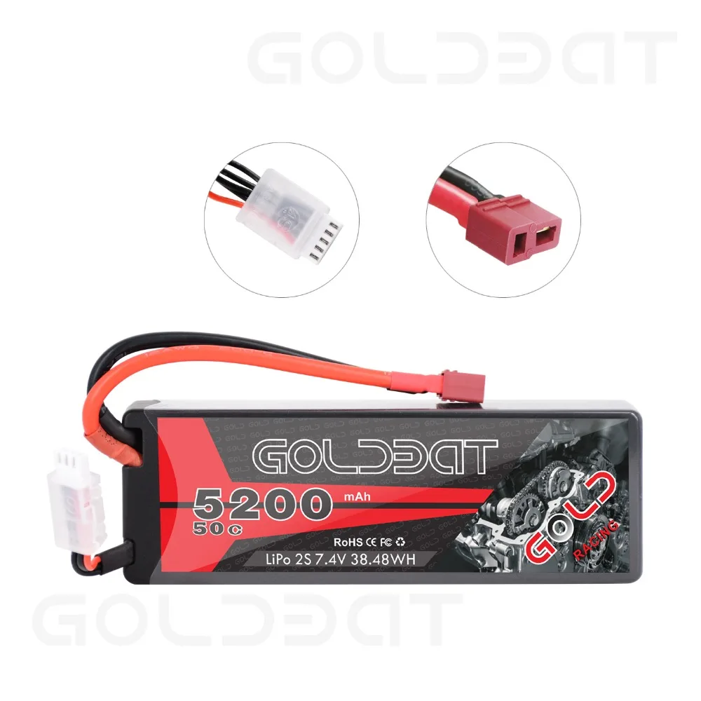 GOLDBAT Lipo 5200mAh Аккумулятор 7,4 V 50C 2S 5200mah LiPo аккумулятор для RC 7,4 V с штекером Deans для RC Evader автомобиля грузовика Truggy Heli