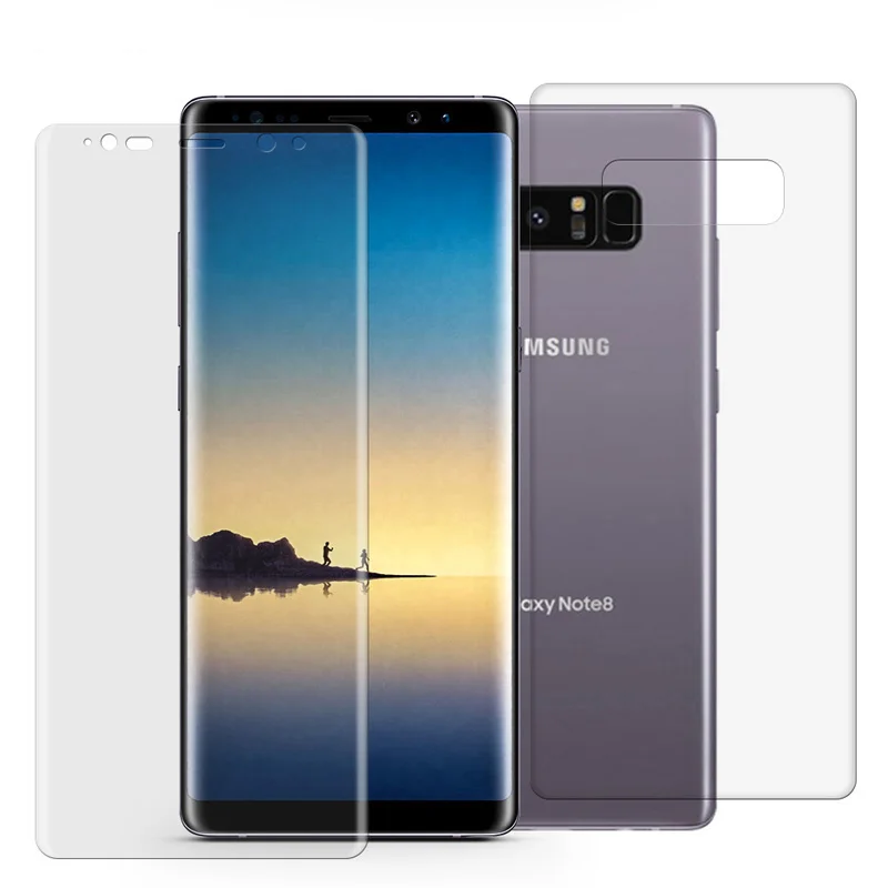 

2pcs/lot Note8 Screen Protector For Samsung Galaxy Note 8 Front and Back 3D Full Cover PET Phone Film Guard