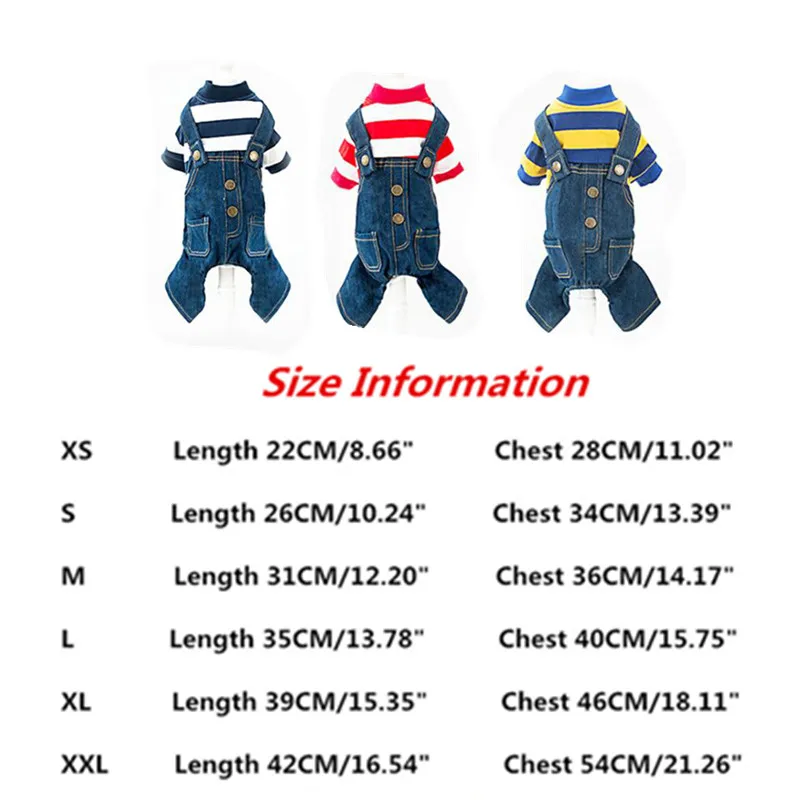 Джинсовые полосатые комбинезоны для домашних животных собак, щенков, кошек, худи, джинсовое пальто, четыре фута, одежда для маленьких собак, плюшевый Йоркский свитер, DOGGYZSTYLE
