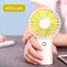Портативный мини-вентилятор с аккумулятором 4000 мАч и 3 передачами, бесшумный, сильный ветер, персональный охладитель воздуха, маленькие портативные настольные вентиляторы для дома и офиса