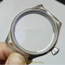 44 мм Высокое качество 316L нержавеющая сталь корпуса для часов подходят 6497/6498 механическое движение руки ветер Алмазная форма Корона 03A