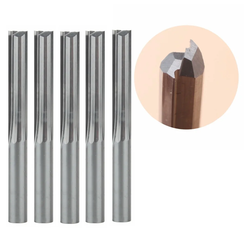 10Pcs Tungsten Carbide Straight Shank Dual Flute Router Bit Cutter 4 x 32mm