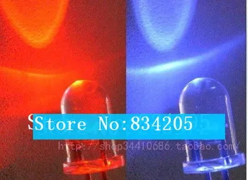 

5mm red and blue double color automatic flashing each other LED transparent round head