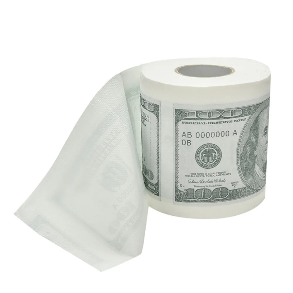 Горячая Распродажа Новый сто доллар туалетной Бумага Новинка весело $100 TP деньги рулонный кляп подарок