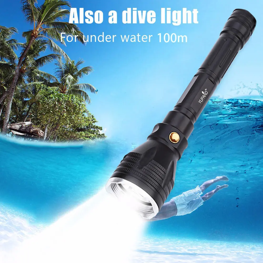 Lightme 1000LM LED Flashlight 10W T6 Professional 18650 Diving