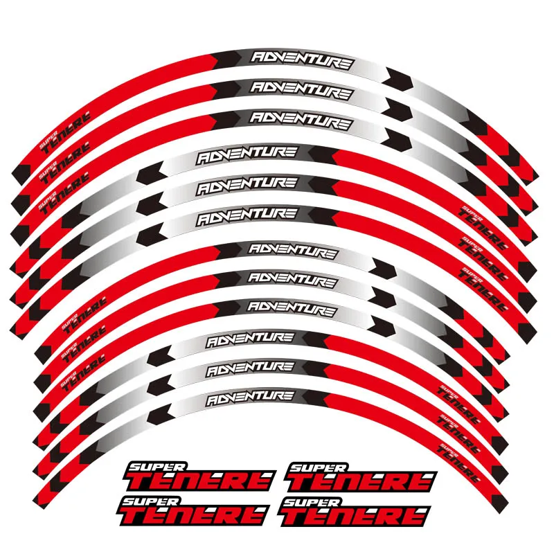 Новинка, высокое качество, 12 шт., подходят для мотоцикла, колеса, стикер, полоса, светоотражающий обод для YAMAHA, супер тенер - Цвет: 1
