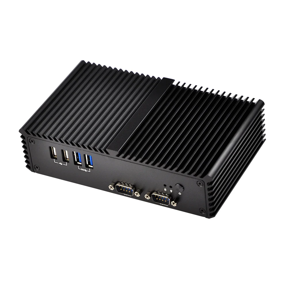 Industrial Mini PC Little Fanless Computer Celeron Core i5 with Dual Core 2 Gigabit Ethernet LAN 6 COM K4200UP6 Small Computer