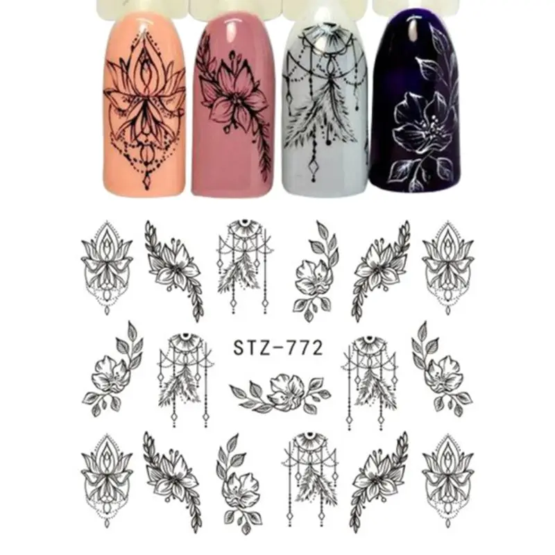 13 видов стилей ногтей художественный узор татуировки переводные наклейки Переводные картинки рукоделие Маникюр Красота Инструмент