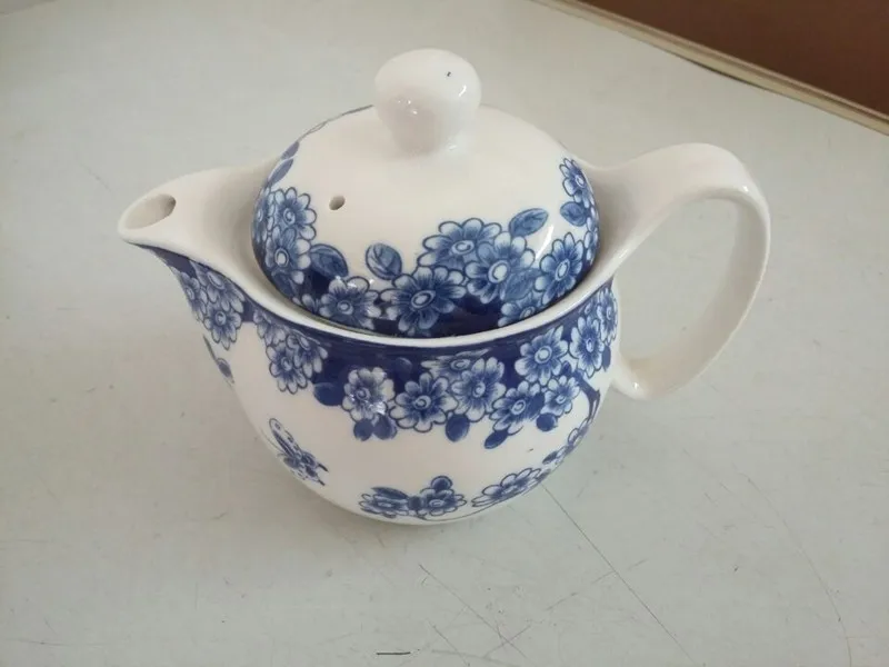7 глазурь украшение керамическая плоская чашка Китай Исин керамический чайный набор кунг-фу посуда для напитков синий и белый фарфор кунг-фу чай