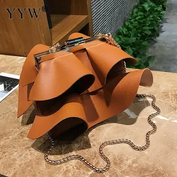

Ruffled Frame Shoulder Bag for Women Brand Luxury Evening Party Bag Women's PU Leather Clutches Handbags Lady's Crossbody Bag