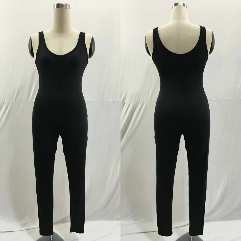 

Fashion Summer Women Sexy Sleeveless Bodycon Jumpsuit Rompers Bodysuits Playsuit Bodysuit Bodycon Overalls Pants Black Bodysuit