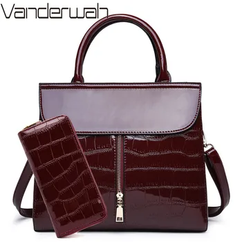 

2 Sets Purses And Handbags 2019 New Women Handbags High Quality Leather Crossbody Shouder Bag Women Large Tote Sac A Main Femme