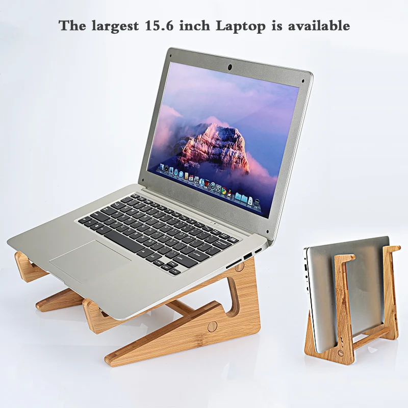 

Laptop Stand Wooden Holder Mount Laptop Holder PC Universal for MacBook Pro Bracket Portable Maximum 15.6 Inch