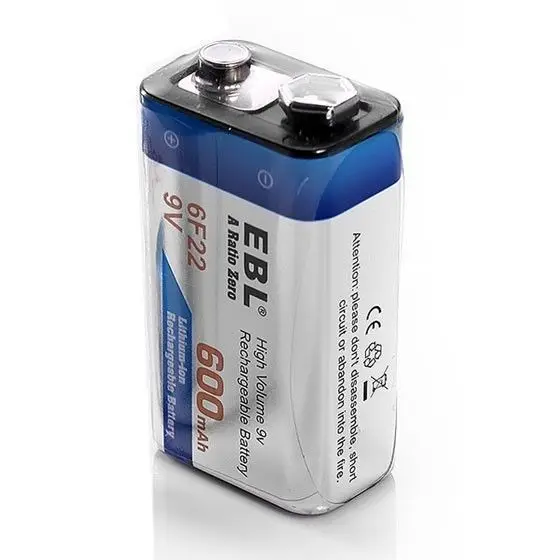 EBL 2 шт 600 mAh 9 v аккумуляторная батарея + 18650 зарядное устройство для 6F22 AA AAA Ni MH CD