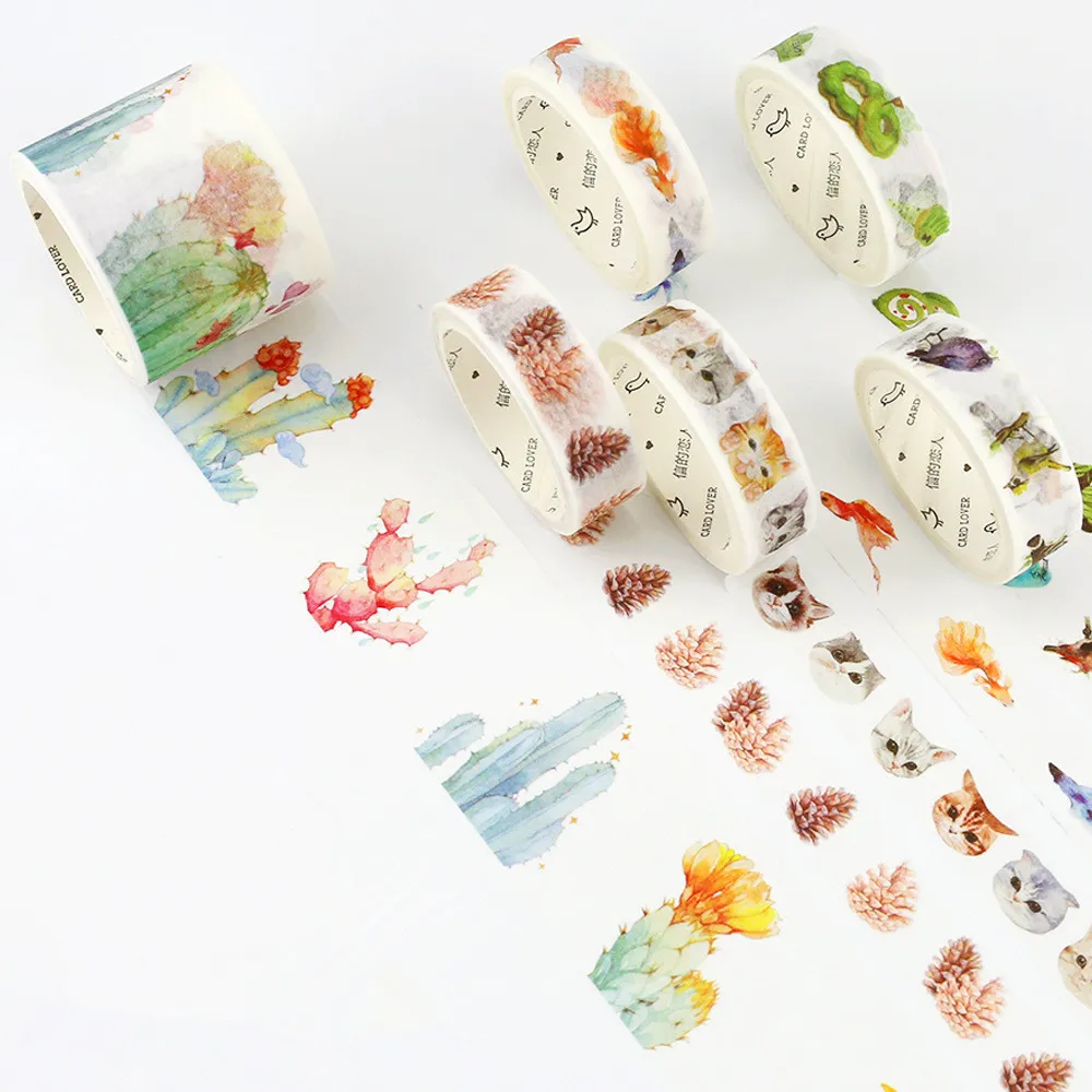 1 Pcs / Pack New 7m Cartoon Cat Paper Washi Tapes Sailor clothes washi
